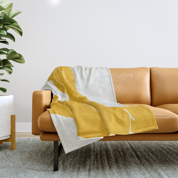 Nude in yellow 3 Throw Blanket Gallery Image 1