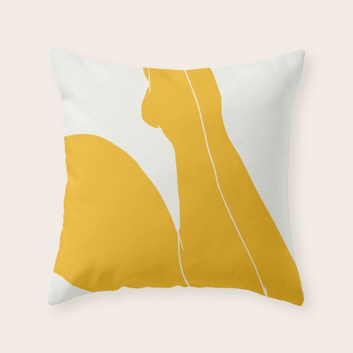 Nude in yellow 3 Throw Pillow Gallery Image 6