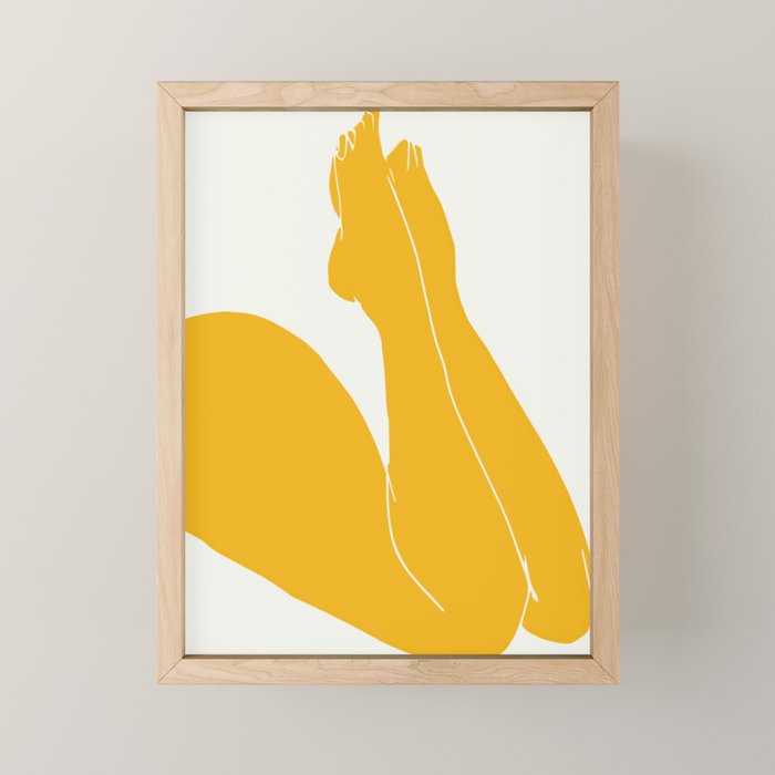 Nude in yellow 3 Mini Art Print Gallery Image 1