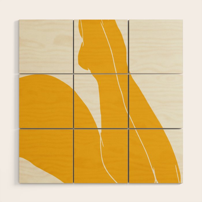 Nude in yellow 3 Wood Wall Art Gallery Image 1