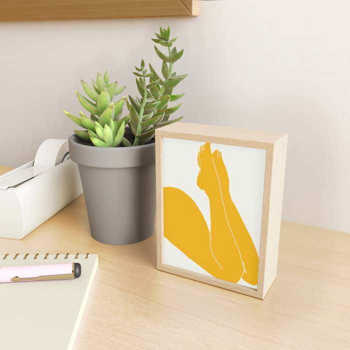Nude in yellow 3 Mini Art Print Gallery Image 2