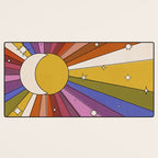 The Sun and the Moon - retro abstract Desk Mat Gallery Image 3