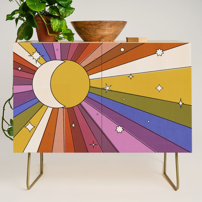 The Sun and the Moon - retro abstract Credenza Gallery Image 1