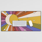 The Sun and the Moon - retro abstract Desk Mat Gallery Image 1