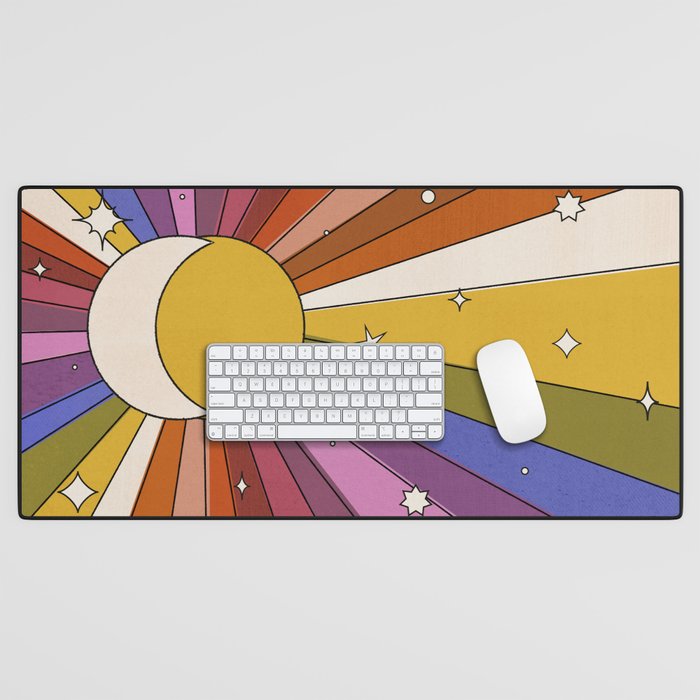 The Sun and the Moon - retro abstract Desk Mat Gallery Image 1