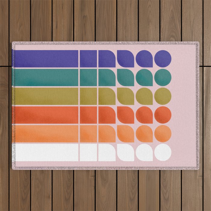 Colorful Changing Shapes Outdoor Rug Gallery Image 1