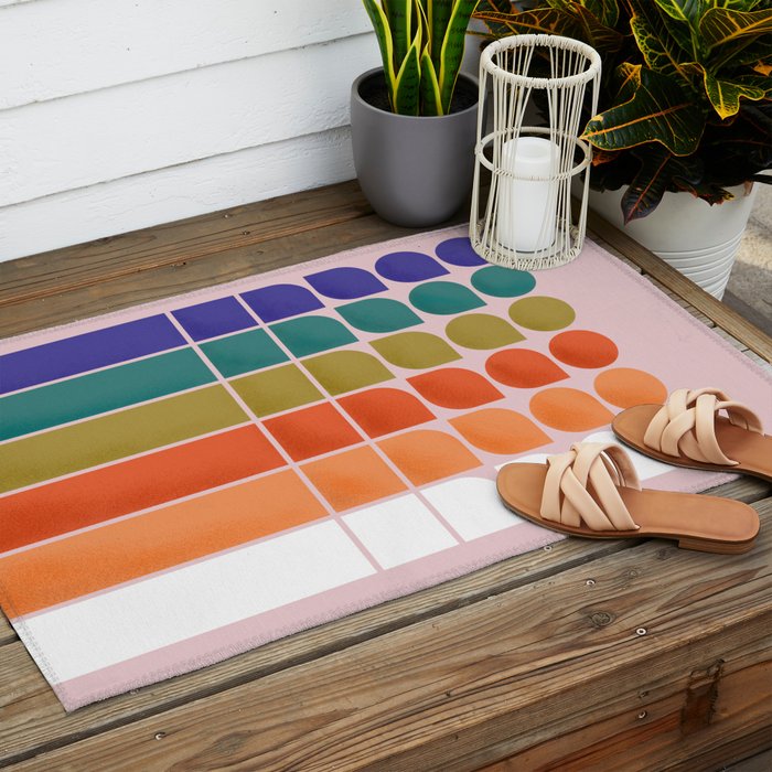 Colorful Changing Shapes Outdoor Rug Gallery Image 2