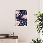 Modern, Boho, Floral Prints, Navy and Pink Poster Gallery Image 2