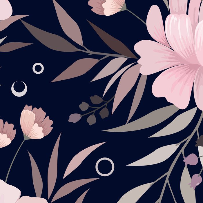 Modern, Boho, Floral Prints, Navy and Pink Coffee Mug Gallery Image 2