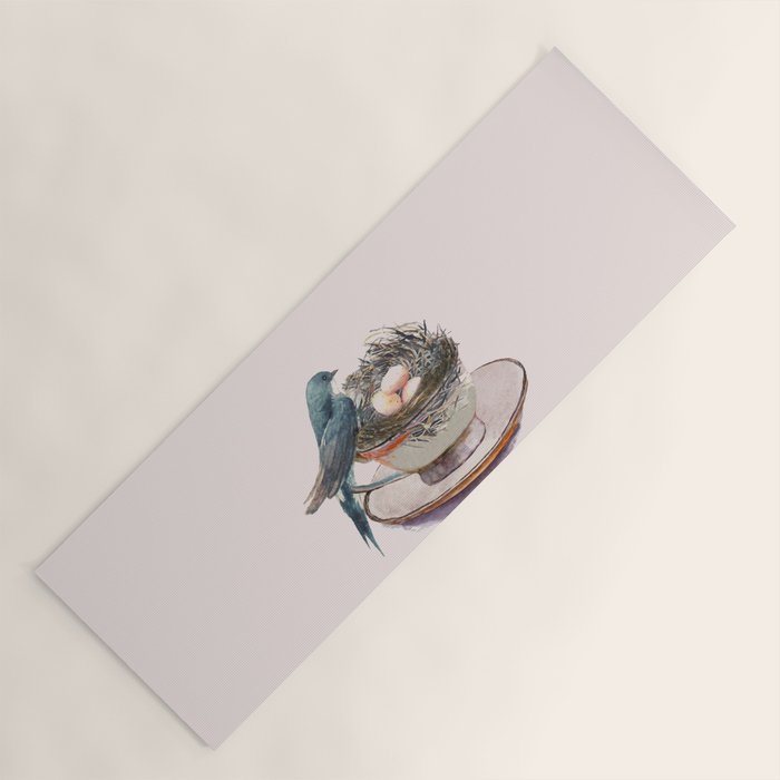 Bird nest in a teacup Yoga Mat Gallery Image 1