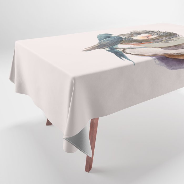 Bird nest in a teacup Tablecloth Gallery Image 1