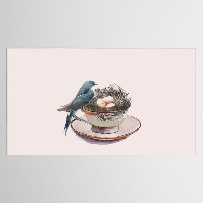 Bird nest in a teacup Tablecloth Gallery Image 2