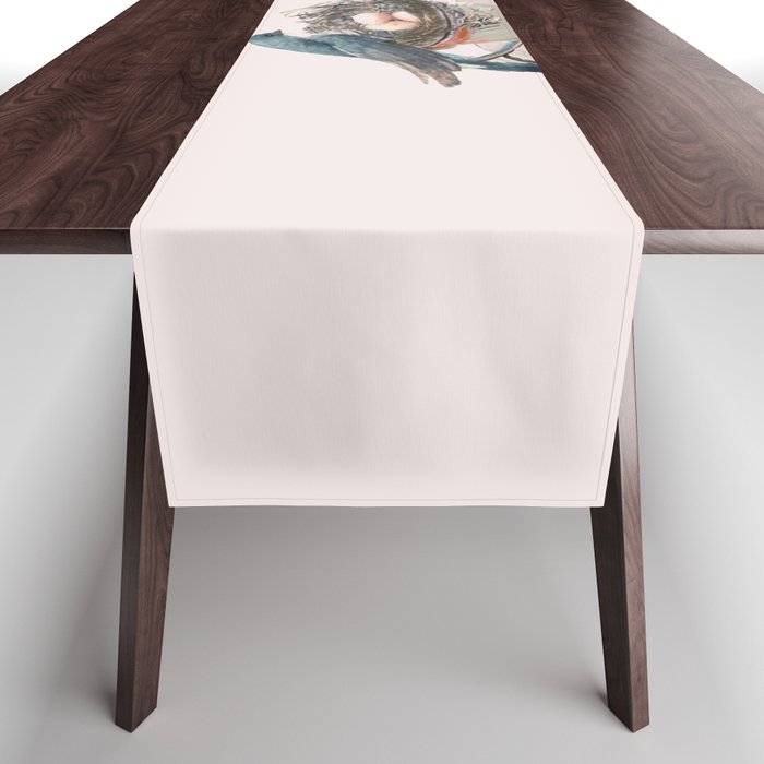 Bird nest in a teacup Table Runner Gallery Image 1