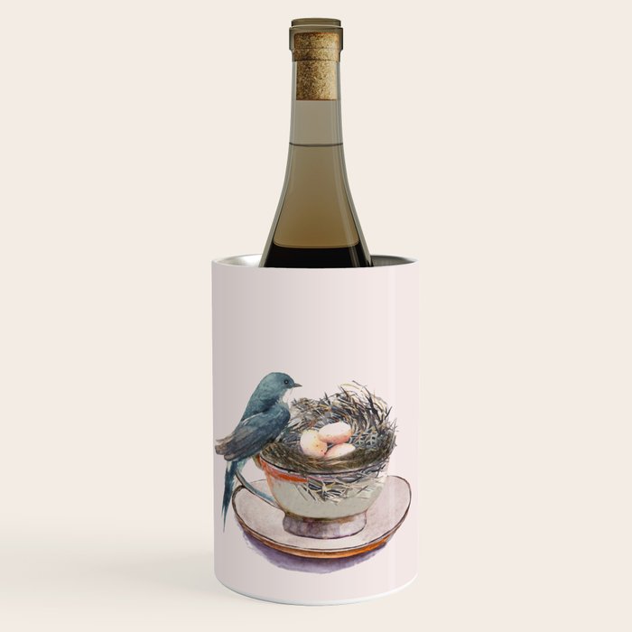 Bird nest in a teacup Wine Chiller Gallery Image 1