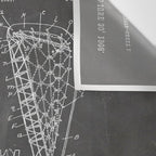 Lacrosse Stick Patent - Lacrosse Player Art - Black Chalkboard Wall Tapestry Gallery Image 3