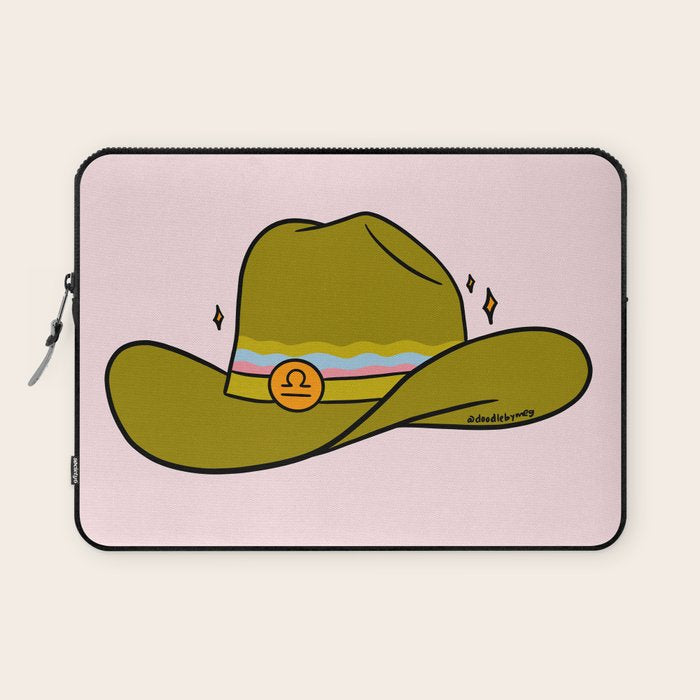 Libra Cowboy Hat Laptop Sleeve Gallery Image 1