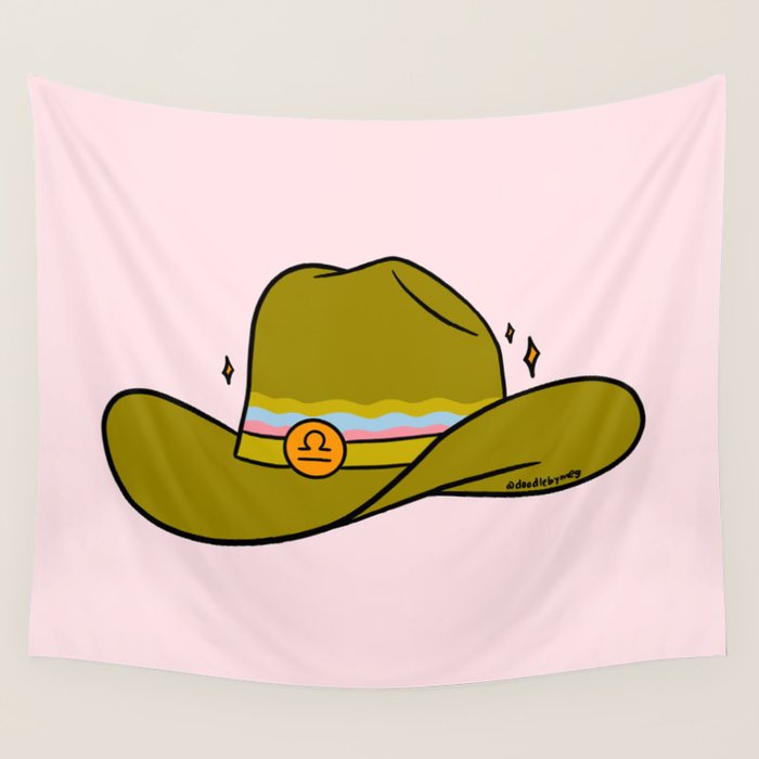 Libra Cowboy Hat Wall Tapestry Gallery Image 4