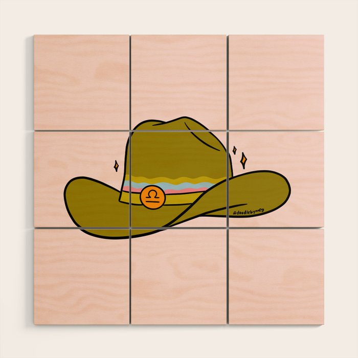Libra Cowboy Hat Wood Wall Art Gallery Image 1