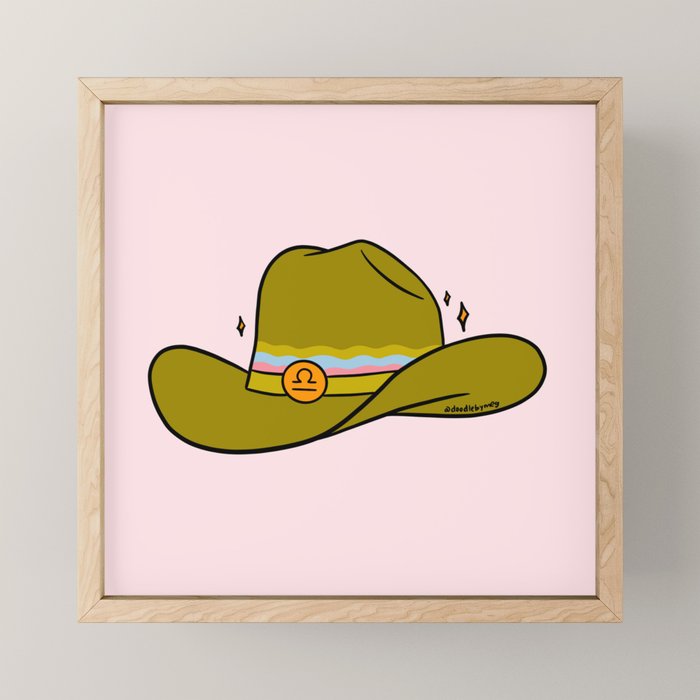 Libra Cowboy Hat Mini Art Print Gallery Image 1