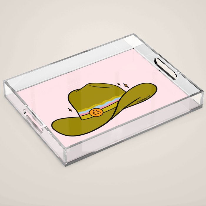 Libra Cowboy Hat Acrylic Tray Gallery Image 1