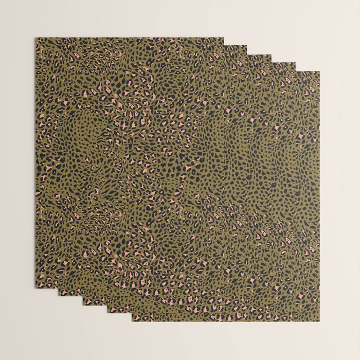 Leopard Spots Olive Wrapping Paper Gallery Image 3