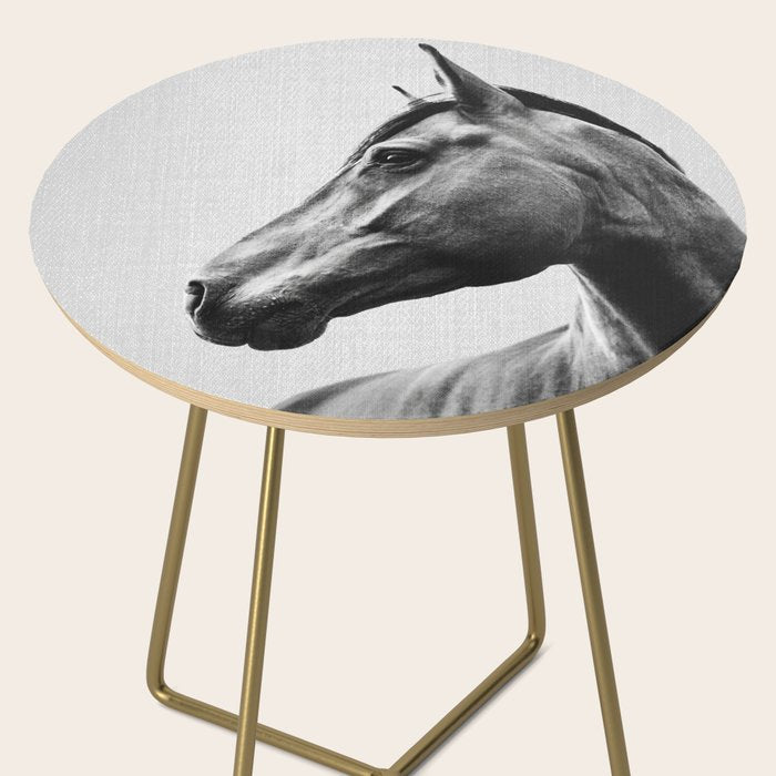 Horses - Black & White 2 Side Table Gallery Image 2