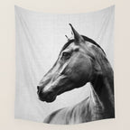 Horses - Black & White 2 Wall Tapestry Gallery Image 4