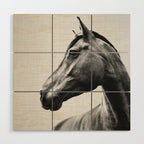Horses - Black & White 2 Wood Wall Art Gallery Image 1