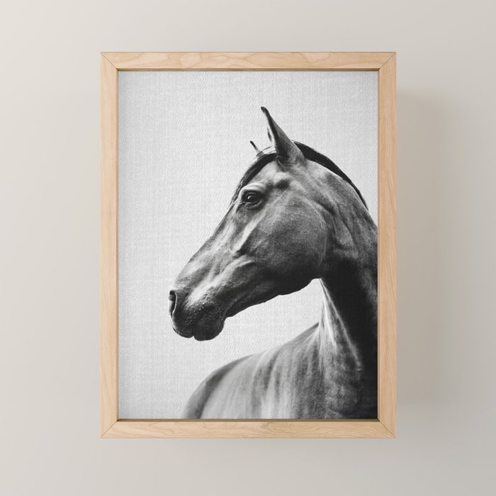 Horses - Black & White 2 Mini Art Print Gallery Image 1