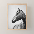 Horses - Black & White 2 Mini Art Print Gallery Image 1