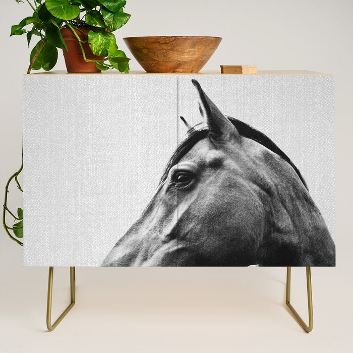Horses - Black & White 2 Credenza Gallery Image 1