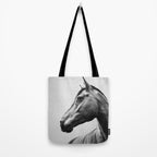 Horses - Black & White 2 Tote Bag Gallery Image 2