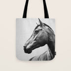 Horses - Black & White 2 Tote Bag Gallery Image 1