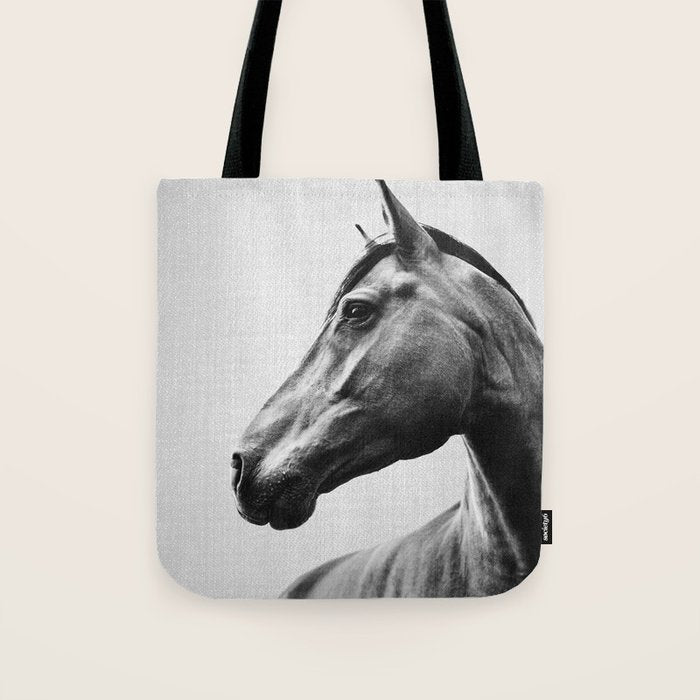 Horses - Black & White 2 Tote Bag Gallery Image 1