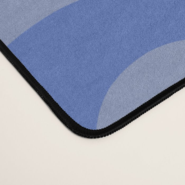 Mod Swirl Retro Abstract Pattern Blue Desk Mat Gallery Image 4