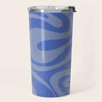 Mod Swirl Retro Abstract Pattern Blue Travel Mug Gallery Image 2