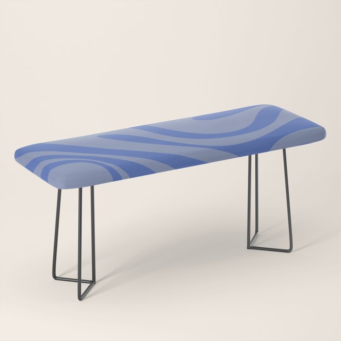 Mod Swirl Retro Abstract Pattern Blue Bench Gallery Image 1
