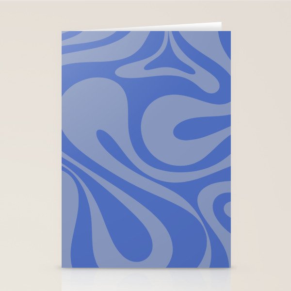 Mod Swirl Retro Abstract Pattern Blue Stationery Card Gallery Image 2