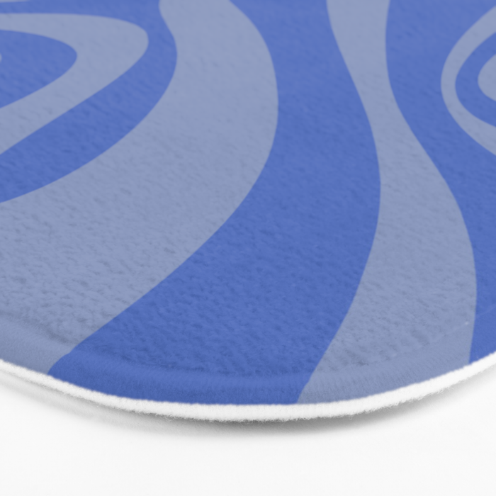 Mod Swirl Retro Abstract Pattern Blue Bath Mat Gallery Image 3