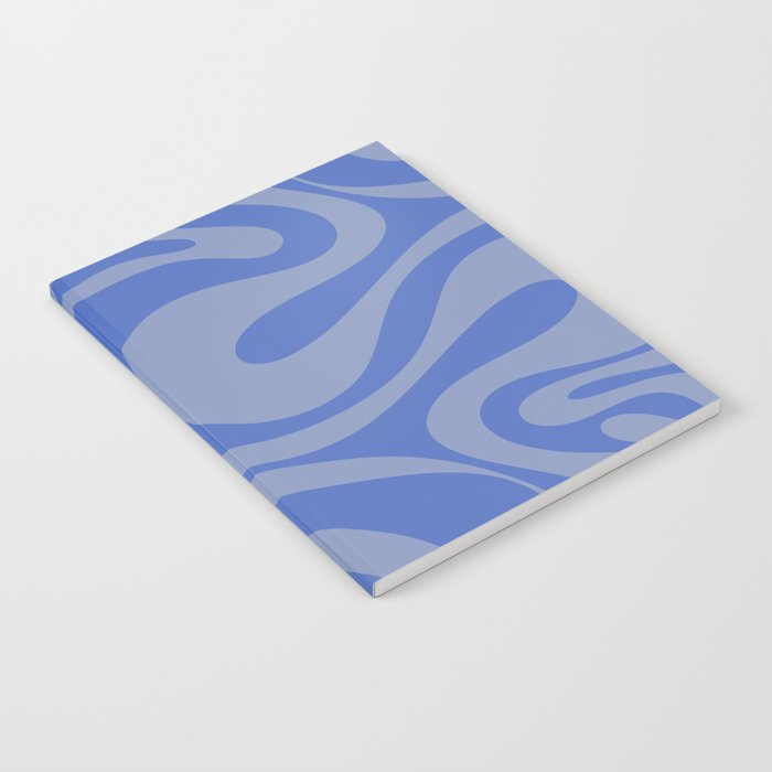 Mod Swirl Retro Abstract Pattern Blue Notebook Gallery Image 1