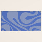 Mod Swirl Retro Abstract Pattern Blue Desk Mat Gallery Image 3