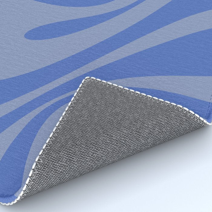 Mod Swirl Retro Abstract Pattern Blue Rug Gallery Image 4