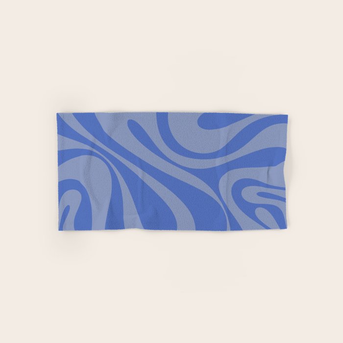Mod Swirl Retro Abstract Pattern Blue Bath Towel Gallery Image 1