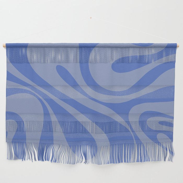 Mod Swirl Retro Abstract Pattern Blue Wall Hanging Gallery Image 1