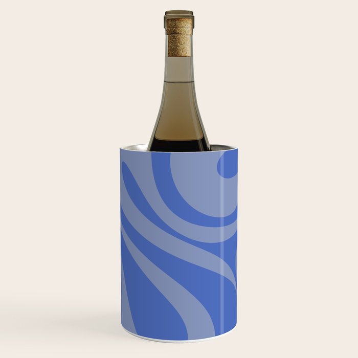 Mod Swirl Retro Abstract Pattern Blue Wine Chiller Gallery Image 1