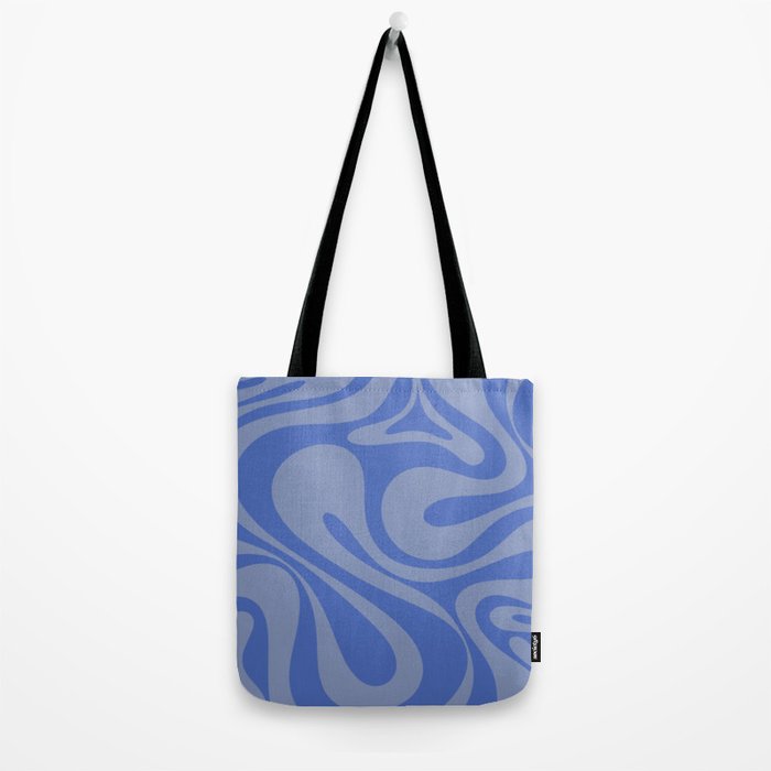 Mod Swirl Retro Abstract Pattern Blue Tote Bag Gallery Image 2