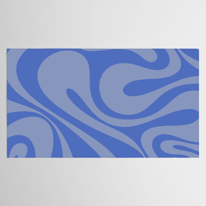 Mod Swirl Retro Abstract Pattern Blue Tablecloth Gallery Image 2