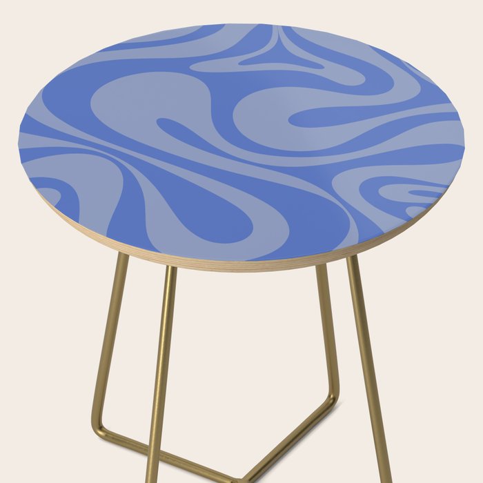 Mod Swirl Retro Abstract Pattern Blue Side Table Gallery Image 2