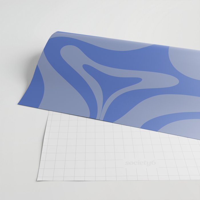 Mod Swirl Retro Abstract Pattern Blue Wrapping Paper Gallery Image 2