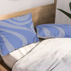 Mod Swirl Retro Abstract Pattern Blue Pillow Sham Gallery Image 2